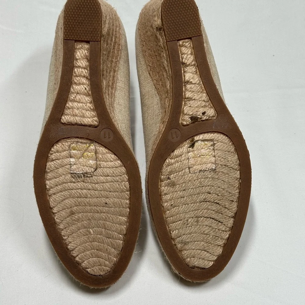 J. Crew Seville Espadrille Jute‎ Wedges in Neutral Metallic Canvas Size 11